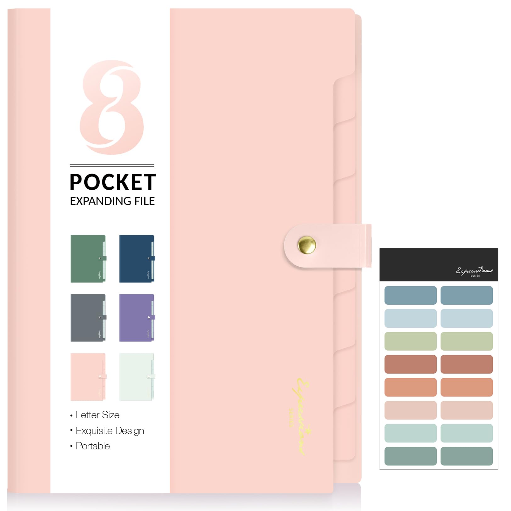 Amazon.com : Sooez Elegant Accordion File Organizer with Labels, 8